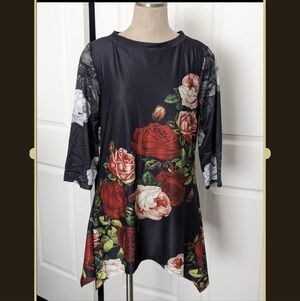 Lily By firminana Rose Print Tunic